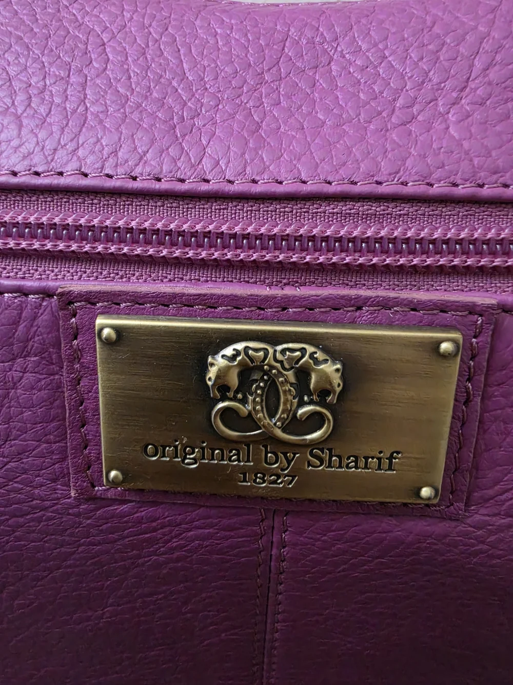 Sharif Purple Leather Hobo Bag